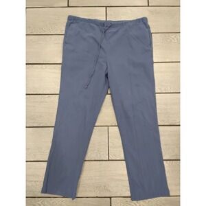 Appleseed's Womens Blue Cotton Blend Crinkle Gauze Pull On Pants Size 14 A12616